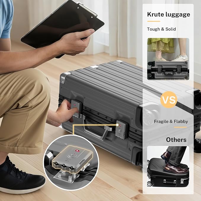 Krute Luggage Sets 2 Pieces 20 28 Inch Aluminum Frame Luggage - Image 5