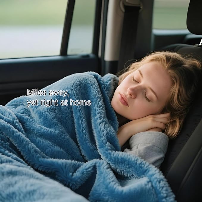 Melissa Large Travel Blanket and Inflatable Pillow Set - Image 3