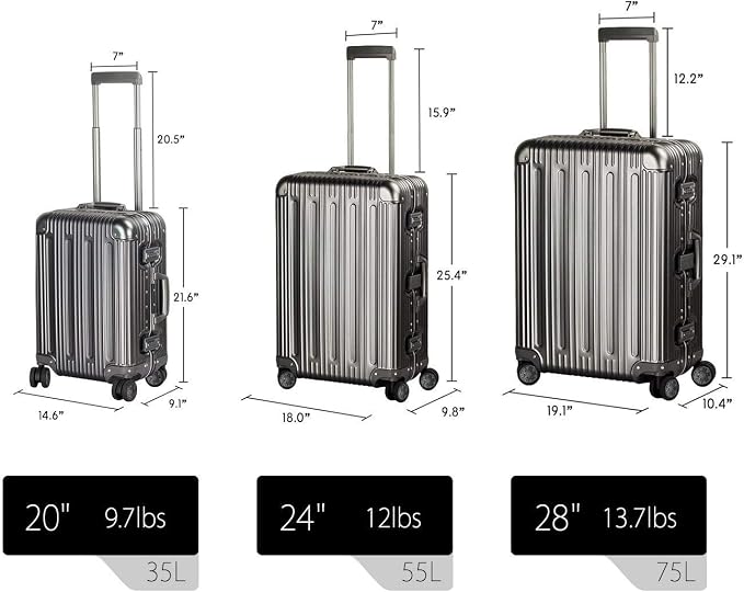 TRAVELKING All Aluminum Carry On Luggage - Image 5