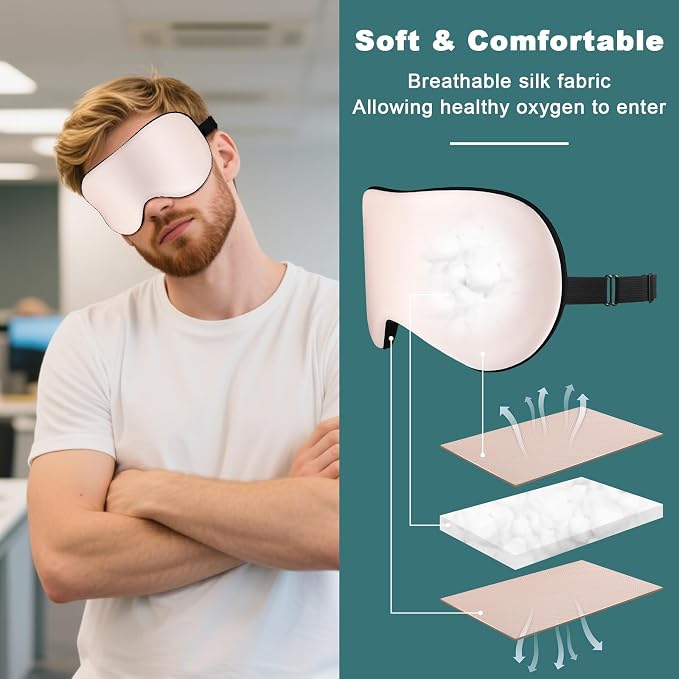 Sleep Mask, Real Natural Pure Silk Eye Masks - Image 4