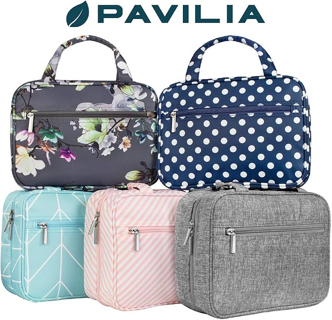 PAVILIA Hanging Toiletry Bag Travel Bag Women Men, Foldable Cosmetic Organizer - Image 9