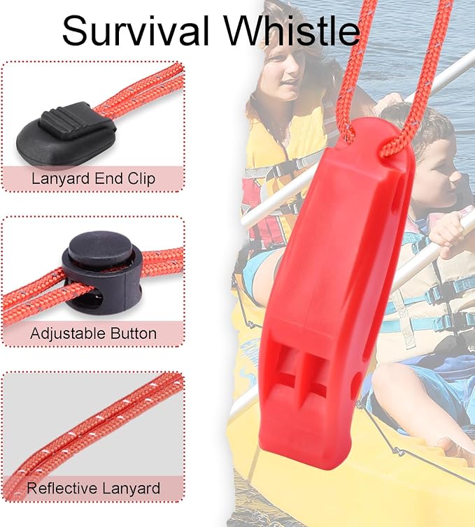 4 Pack Emergency Whistles, Loud Shrill Safety Whistle - Image 4