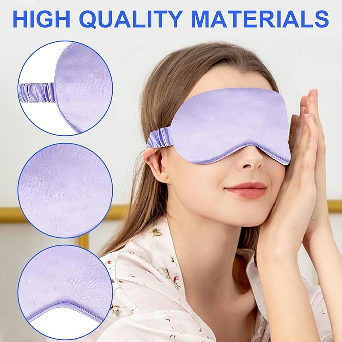 2Pack Silk Sleep Mask, IEKEODI Eye Mask - Image 3