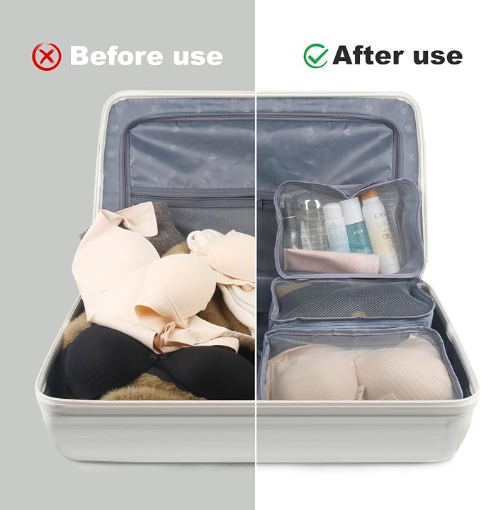 6 Pcs Packing Cubes Luggage Organizers Small Mesh Clothing Underwear Bag - Image 3