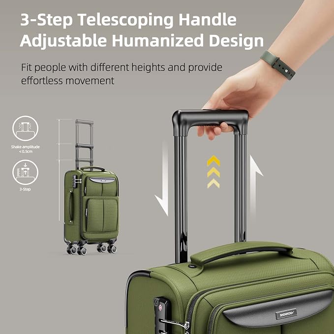 SHOWKOO Luggage Sets 3 Piece Softside Expandable Lightweight Durable Suitcase - Image 5