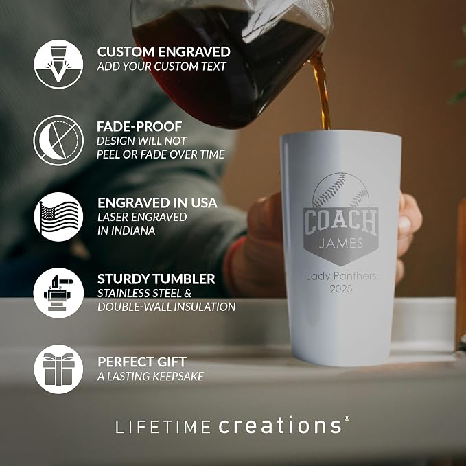 Lifetime Creations Custom Softball Coach Tumbler - Image 2