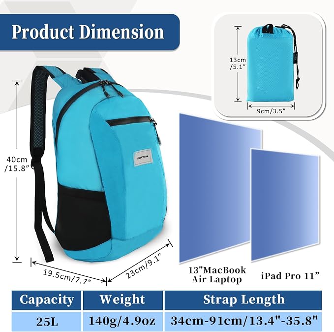 Hiking Daypack - Lightweight & Water-Resistant Portable Backpack - Image 7