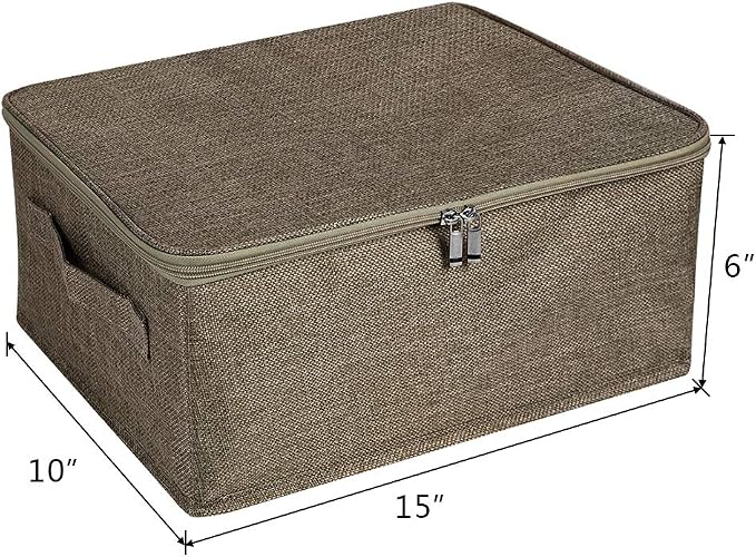 ANMINY 3PCS Storage Bins with Zipper Lids 13 Qt Lidded Fabric Storage Boxes - Image 3