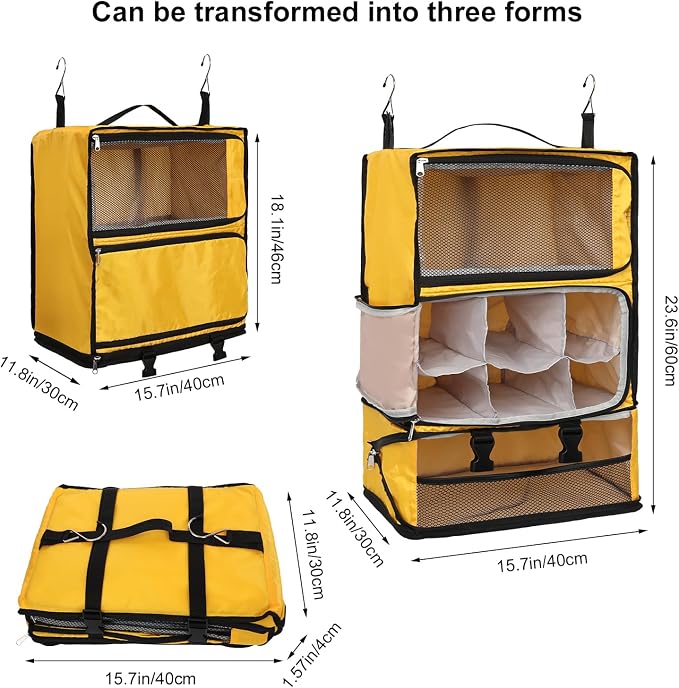 TABITORA Travel Portable Hanging Shelves Closet Organizer Packing Luggage - Image 3