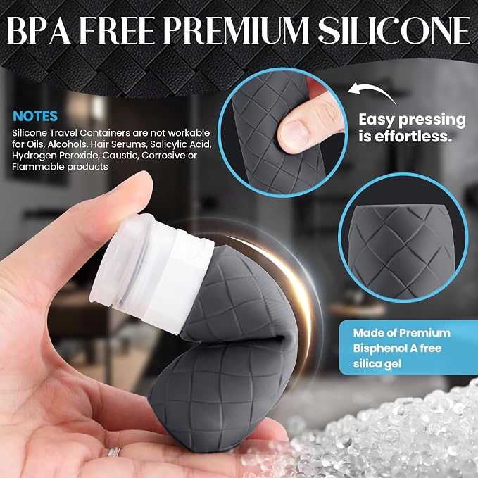 Travel Bottles for Toiletries, TSA Approved Silicone Travel Size Containers for - Image 4