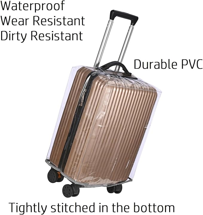 Clear PVC Suitcase Cover Protectors, Thicken Wheeled Luggage Cover Waterproof - Image 2