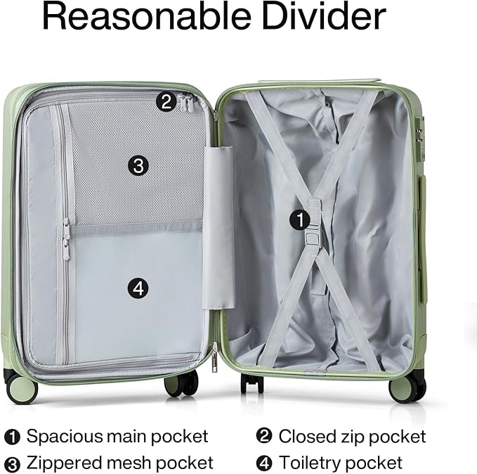 Hanke Expandable Hard Shell Luggage Sets 2 piece Carry on Luggage - Image 7