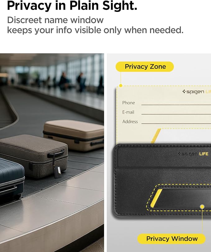 Spigen Life Luggage Tags Premium Velo Vegan Leather ID Label - Image 4