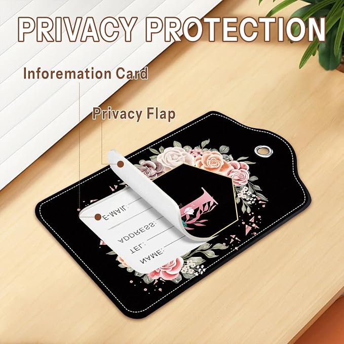 2Pcs Letter J Luggage Tag for Women, Name ID Labels - Image 3