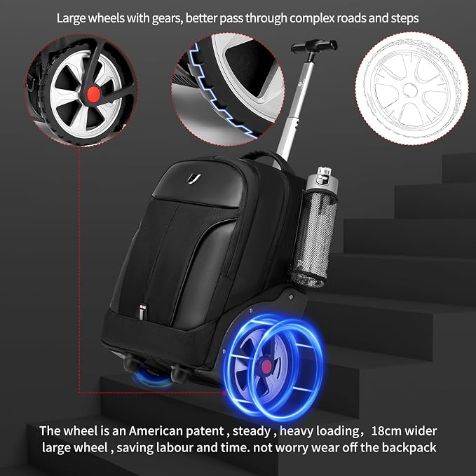 Rolling Backpack, Waterproof Backpack - Image 2