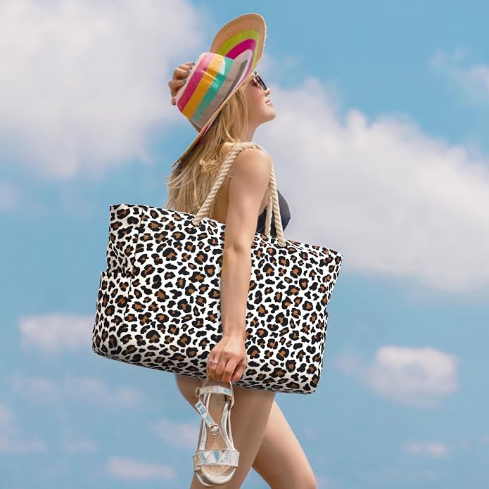 Becokan Beach Bag Large Beach Tote Bag - Image 5