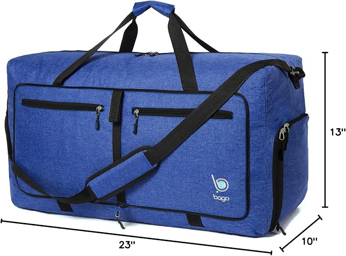 Bago Foldable Duffel Bags for Traveling Women & Men - 60L Medium Packable - Image 12