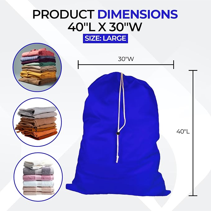 Laundry Bag with Locking Closure Drawstring – Extra Large Heavy Duty 100% Nylon - Image 2