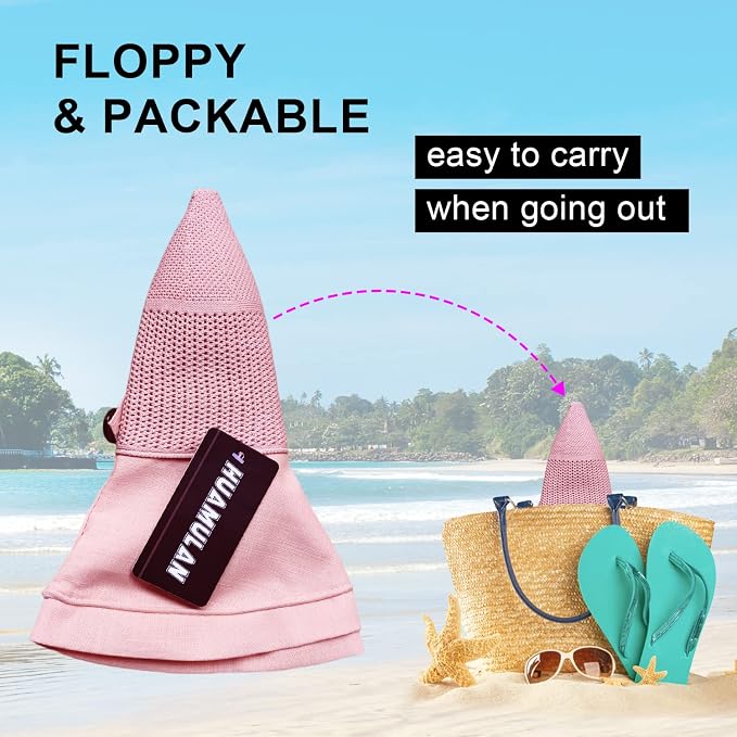 Women Wide Brim Sun Hats Metal Wired Edge Summer UV Protection Beach Fishing Hat - Image 5