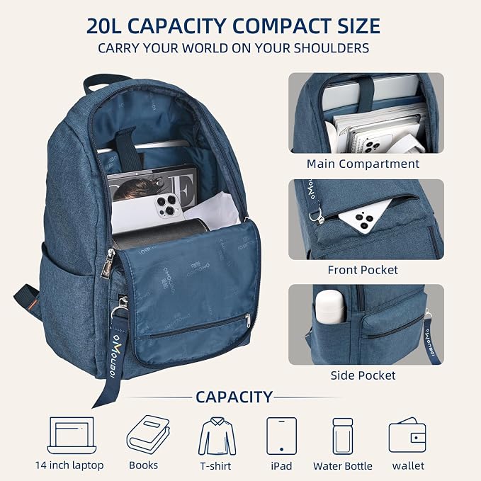 OMOUBOI Casual Daypacks Superbreak Backpack 14 inch Laptop Backpack - Image 8