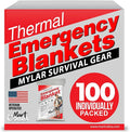Mart Cobra Emergency Blanket 100-Pack | Reflective Thermal Blanket | Survival by MartCobra