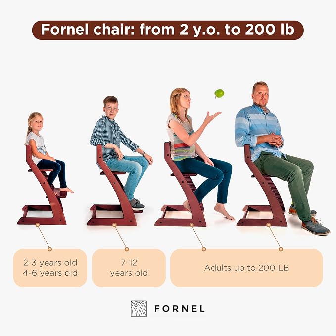 FORNEL Adjustable High Chair in Dark Walnut Finish | The Forever Chair That - Image 4