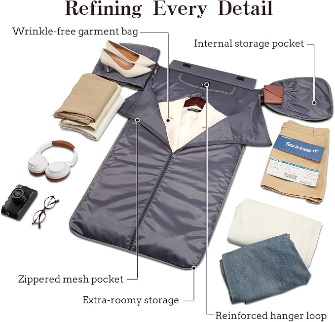 Garment Duffle Bags for Travel, Carry On Garment Duffel Weekender Bag 45L | - Image 3