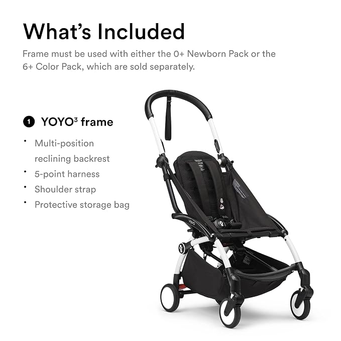 Stokke YOYO3 Frame, Canopy Extensions, Padded Shoulder Strap & Protective - Image 2