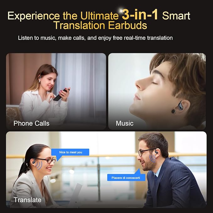 AI Translation Earbuds Real Time, 164 Language Translator Earbud 3-in-1 - Image 3
