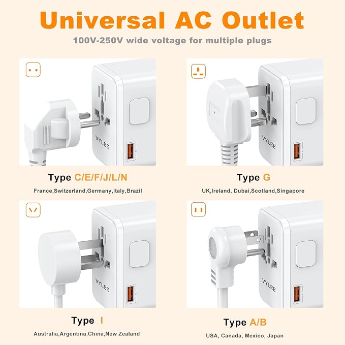 PD100W GaN Universal Travel Adapter, International Power Adapter in One - Image 5
