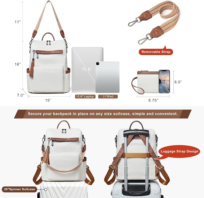 Shrrie Vegan Leather Laptop Backpack - Image 4