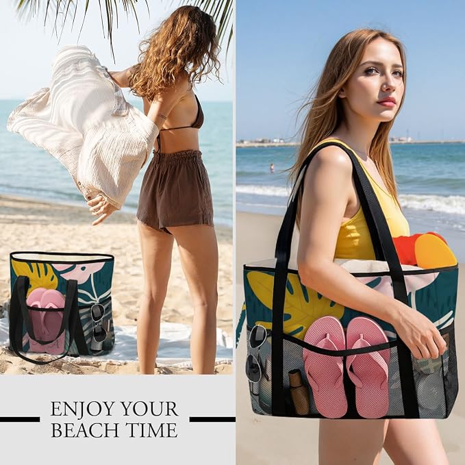 Sandproof Beach Bag with Zipper - Image 5