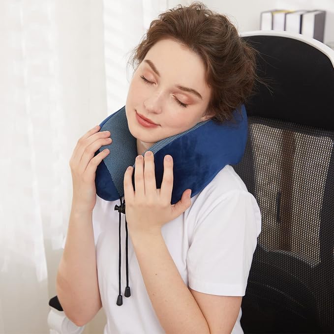 Travel Pillow, Best Memory Foam Neck Pillow Head Support Soft Pillow - Image 4