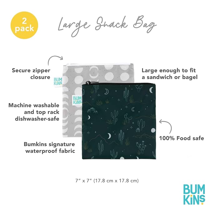 Bumkins Reusable Sandwich and Snack Bags, - Image 5