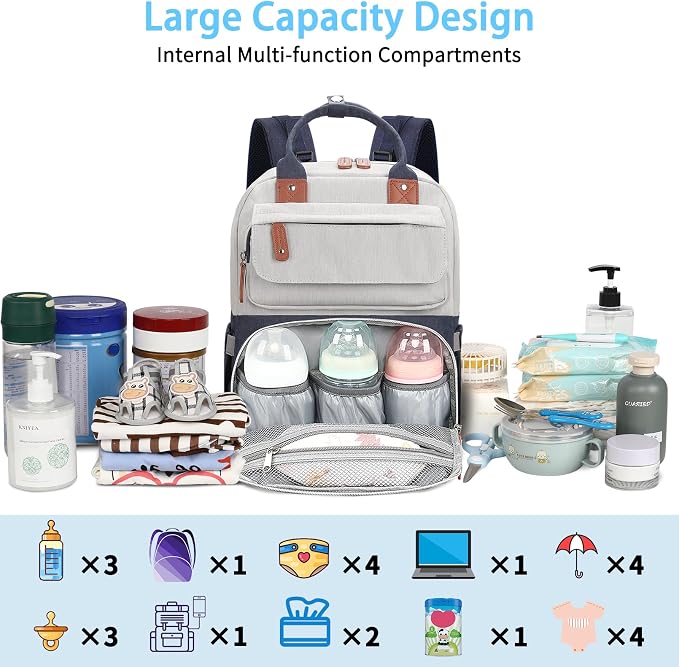 Diaper Bag Backpack, Baby Boy Diaper Bag, Unisex Large Baby Bag - Image 4