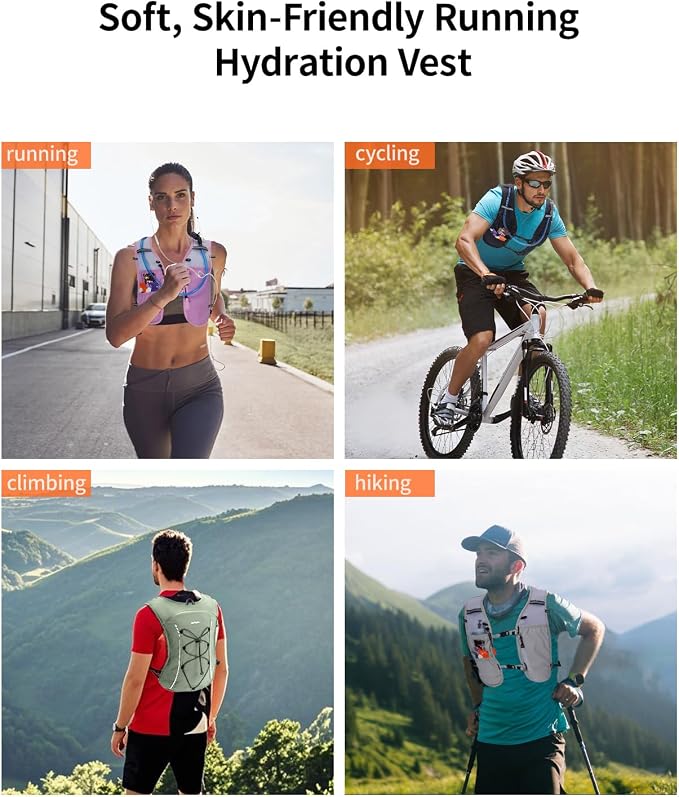ECOHUB Running Hydration Vest Backpack, Lightweight Breathable Pack - Image 7