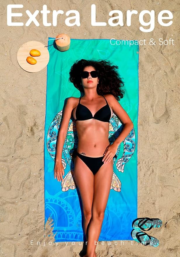 6 Pack Microfiber Lightweight Beach Towel Sand Free Quick Dry Absorbent Thin - Image 3