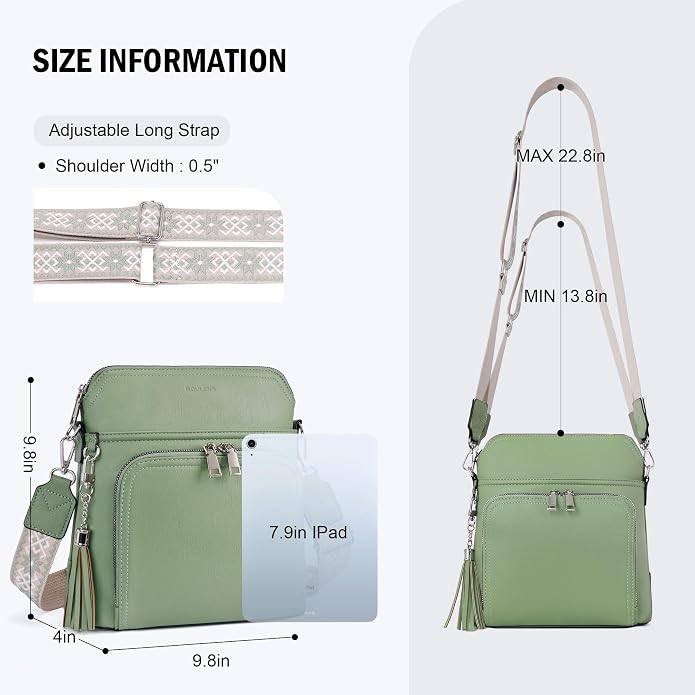 Crossbody Purse for Women, Lightweight Medium Crossbody Bag Soft Leather - Image 4