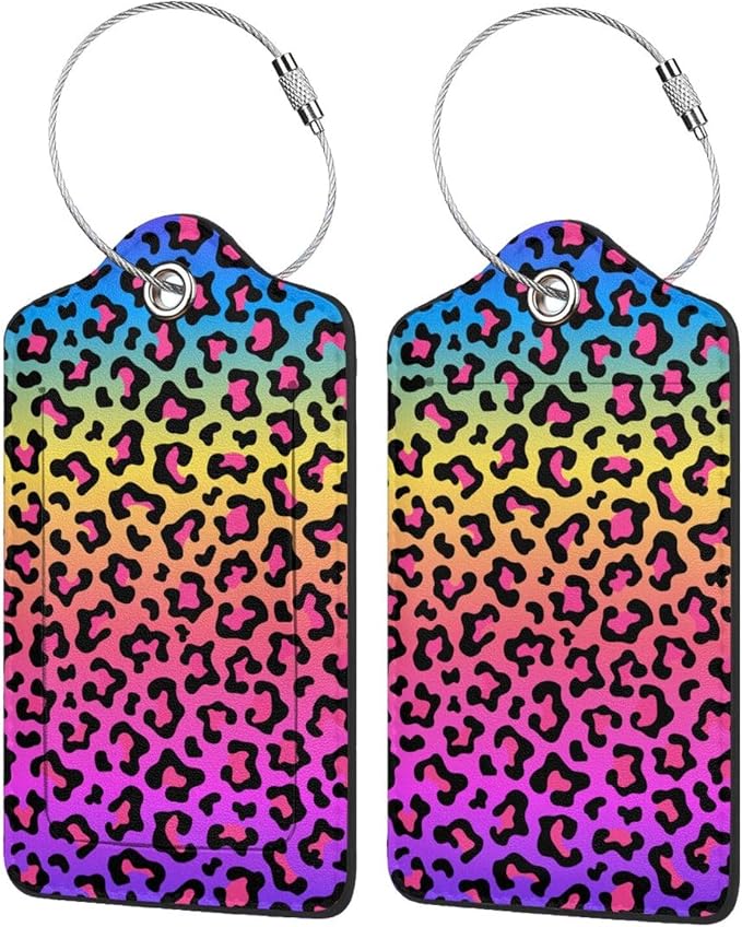 Rainbow Leopard Print 2 Pack Luggage Tags by Wvpslak
