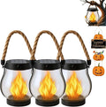 Solar Lantern Outdoor Lights, Flickering LED by Vimchaw