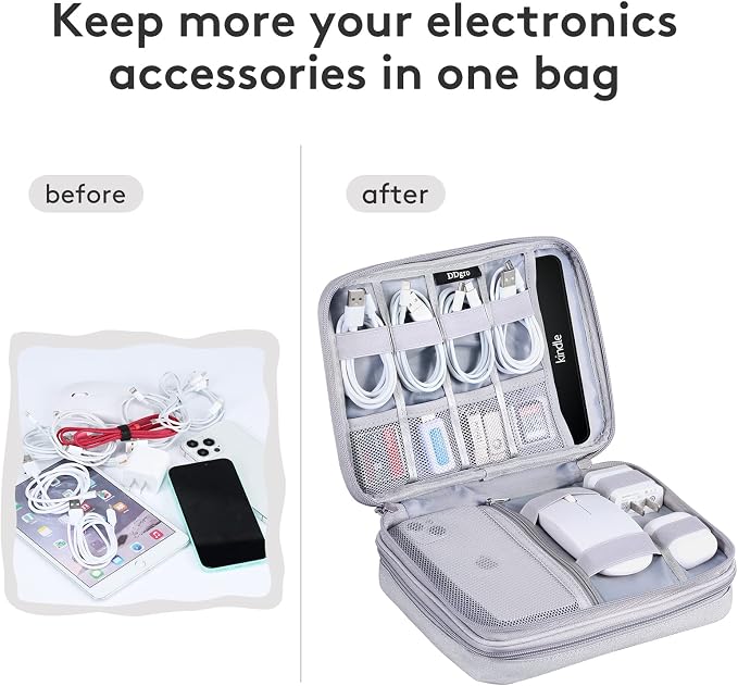 DDgro Cable Organizer Bag, Large Charger Cord Travel Case - Image 4