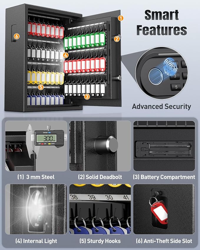 Uniclife 71 Position Key Box, Wall Mount Key Lock Box - Image 3