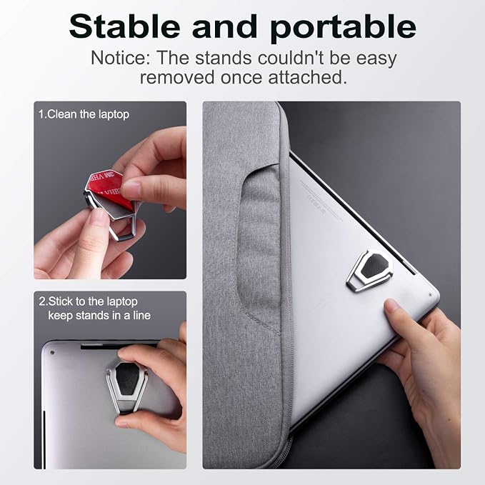 Laptop Stand for Desk, Portable Anti-Slip Keyboard Riser, Zinc Alloy Keyboard - Image 5
