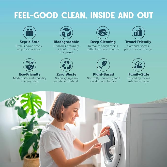 QLEAN Laundry Detergent Sheets – Travel Laundry Detergent Sheets, Eco-Friendly - Image 7