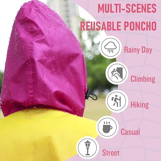 SaphiRose Rain Poncho Jacket Coat Hooded - Image 5