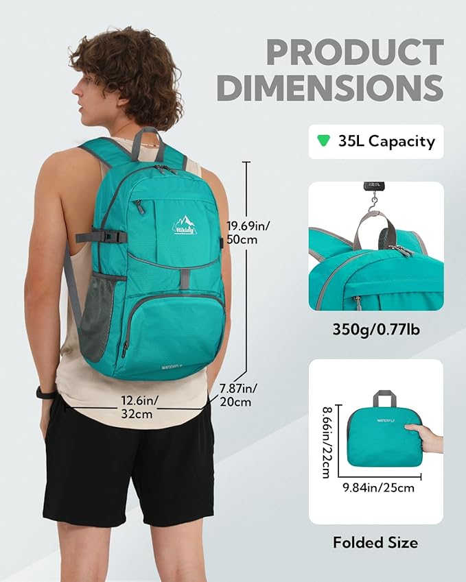 WATERFLY Hiking Foldable Daypack Backpack: 25L Ultra Lightweight Packable - Image 3