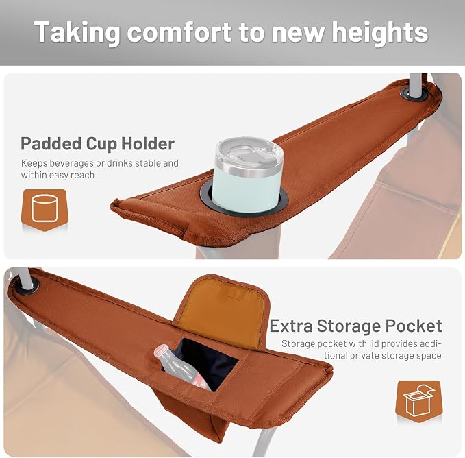 TIMBER RIDGE Oversized Folding Camping Chair - Image 4