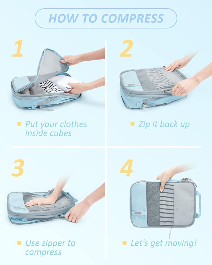 BAGSMART 6 Set Compression Packing Cubes - Image 6