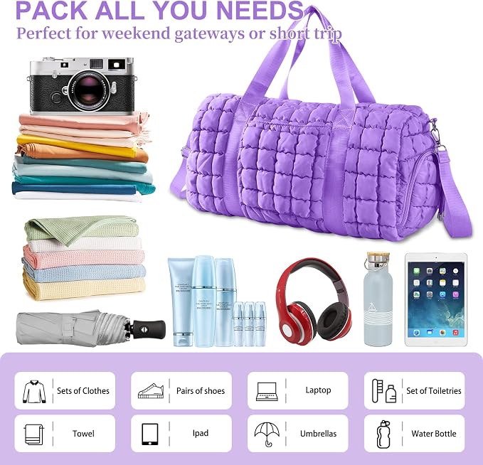 Quilted Travel Duffle Bag Gym Bag - Image 4