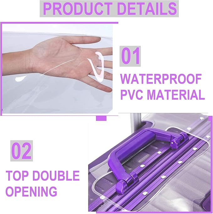 20 Inch Full Clear PVC Suitcase Cover Protectors - Image 3